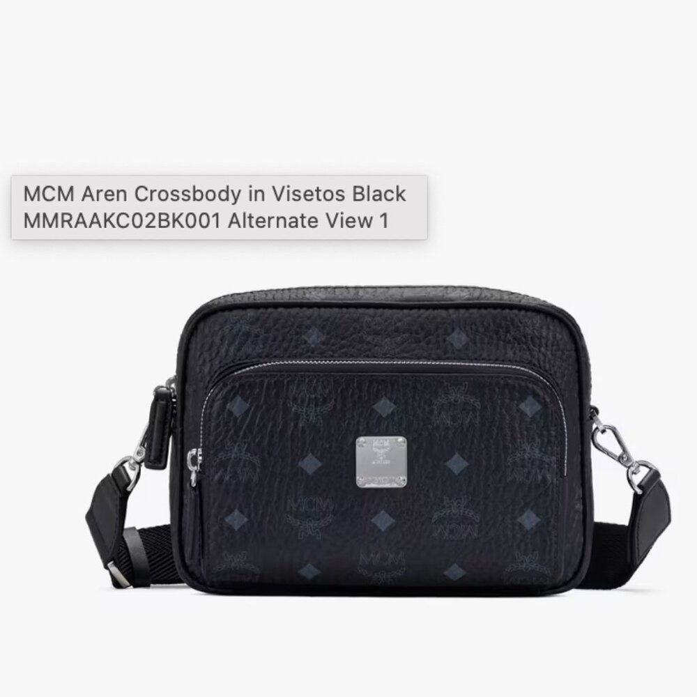MCM AREN CROSSBODY IN VISETOS Black Logo *No Strap*